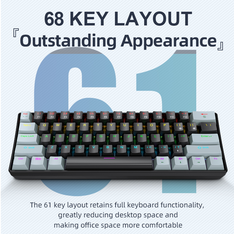 Gaming Keyboard Hot Swappable - Мини-механическая клавиатура APAYADO K61, проводная, 61