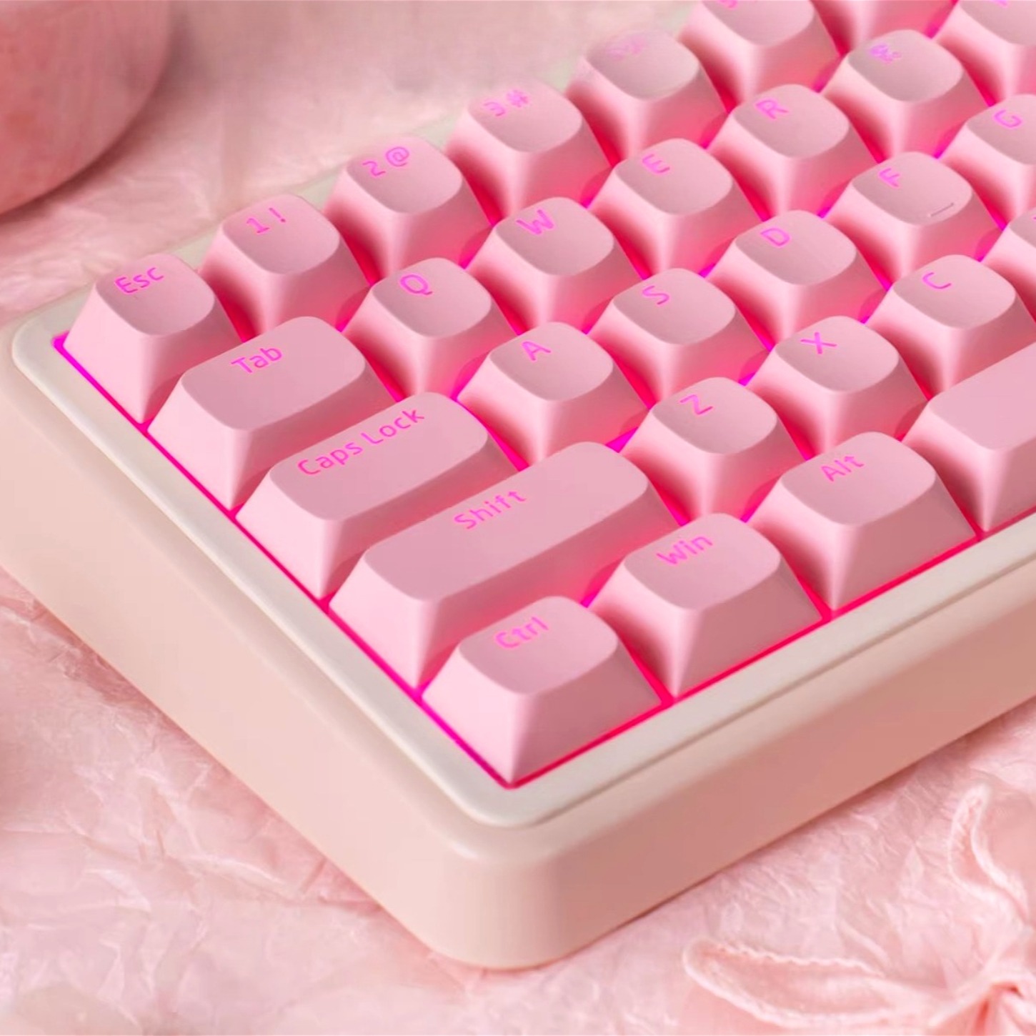 Keyboard Gaming Transparent - OEM Прозрачный брелок-ключ с розовым пудинговым