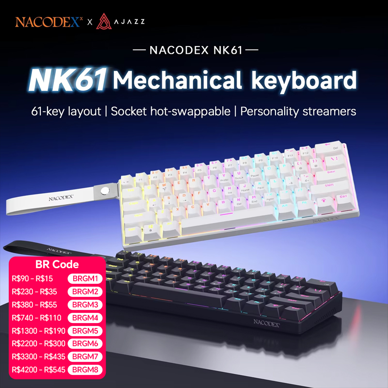 Gaming Keyboard Blue Switches - AJAZZ NK61 Проводная механическая клавиатура с