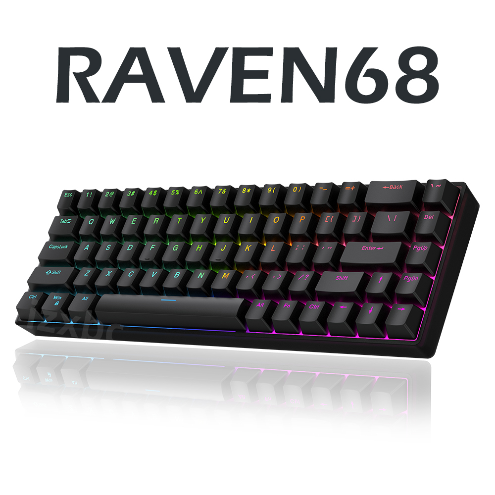 Gaming Keyboard Half - Проводная механическая клавиатура Raven68 со сменным