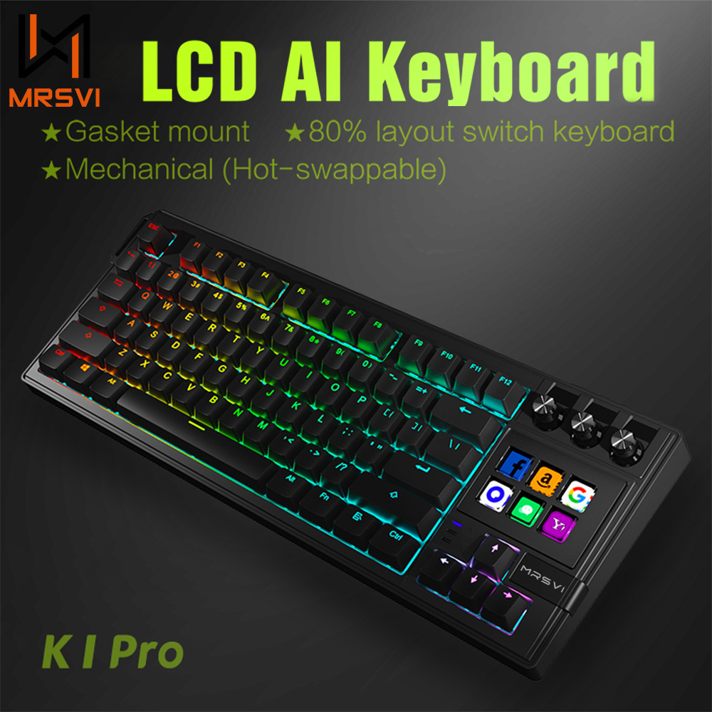 Gaming Keyboard Hot Swappable - MRSVI K1 PRO Visual LCD AI