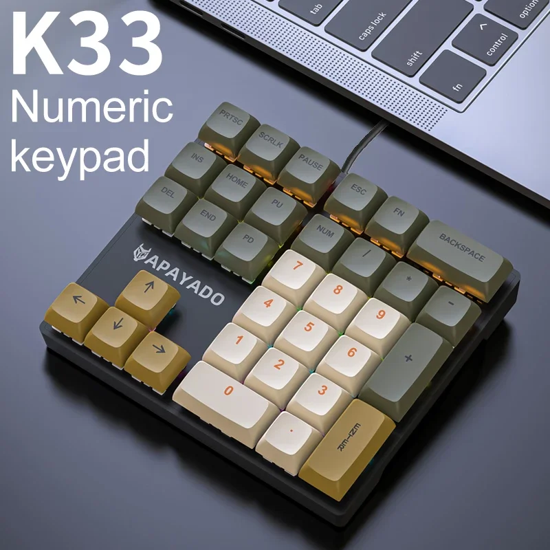 Gaming Keyboard Half - Проводная механическая цифровая клавиатура K33, с