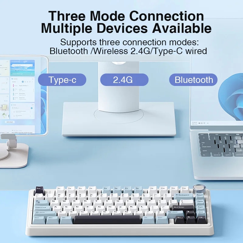 AULA F75 2,4G Беспроводная/Blu – обзор и цена Gaming Keyboard Hot Swappable